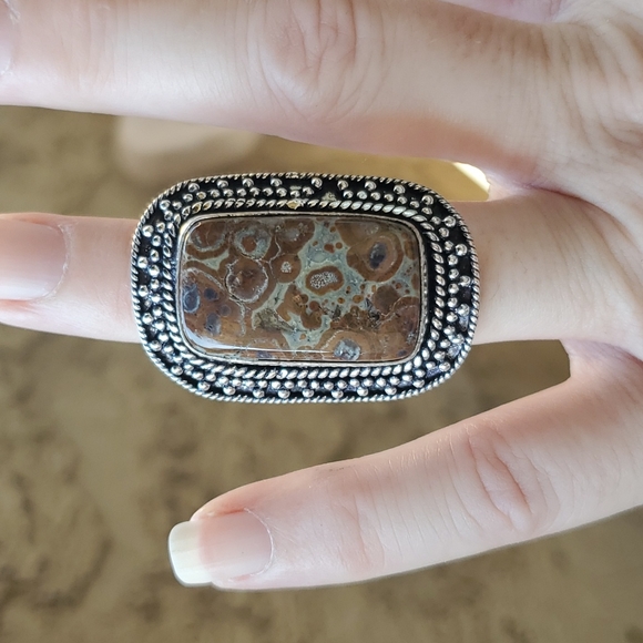 New Asteroid Jasper Silver Ring. - Picture 4 of 12